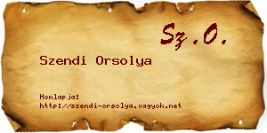 Szendi Orsolya névjegykártya